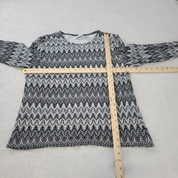 Alfred Dunner ladies top Glitter holiday black/silver Size Large Holiday party - Picture 6 of 9